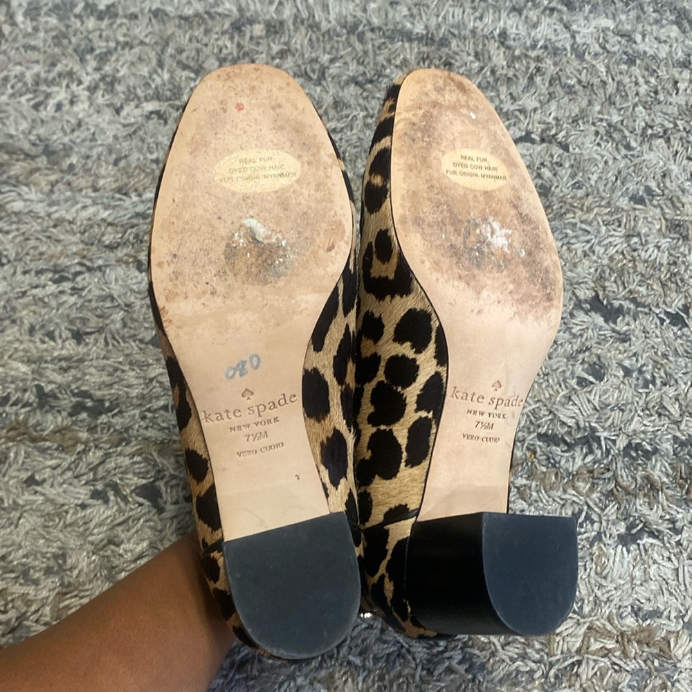 kate spade animal print real fur died cow hair Ankle Booties sz 7.5 - Picture 7 of 10